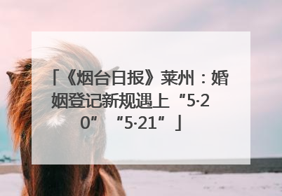 《烟台日报》莱州：婚姻登记新规遇上“5·20”“5·21”
