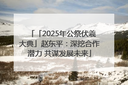 「2025年公祭伏羲大典」赵东平：深挖合作潜力 共谋发展未来