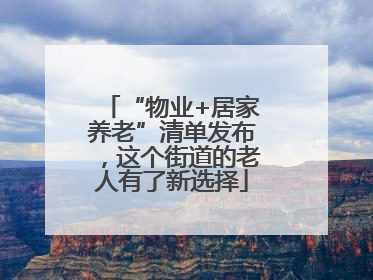 “物业+居家养老”清单发布，这个街道的老人有了新选择