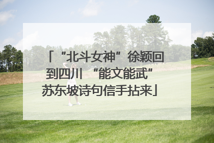 “北斗女神”徐颖回到四川 “能文能武”苏东坡诗句信手拈来