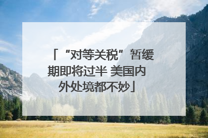“对等关税”暂缓期即将过半 美国内外处境都不妙