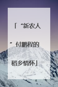 “新农人”付鹏程的稻乡情怀