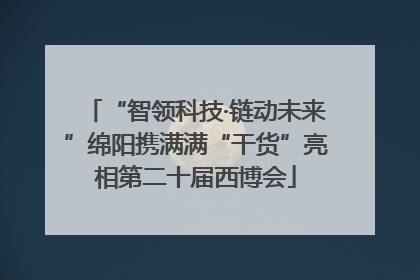 “智领科技·链动未来”绵阳携满满“干货”亮相第二十届西博会
