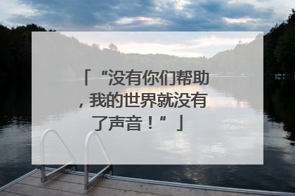 “没有你们帮助，我的世界就没有了声音！”