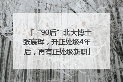“90后”北大博士张宸珲，升正处级4年后，再有正处级新职