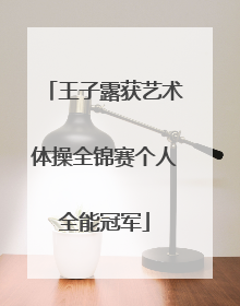 王子露获艺术体操全锦赛个人全能冠军