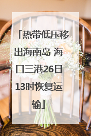 热带低压移出海南岛 海口三港26日13时恢复运输