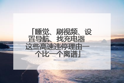 睡觉、刷视频、设置导航、找充电器 这些高速违停理由一个比一个离谱
