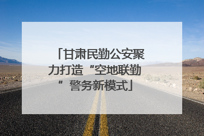 甘肃民勤公安聚力打造“空地联勤”警务新模式