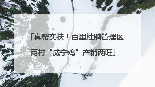 真帮实扶！百里杜鹃管理区两村“威宁鸡”产销两旺