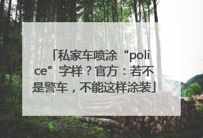私家车喷涂“police”字样？官方：若不是警车，不能这样涂装