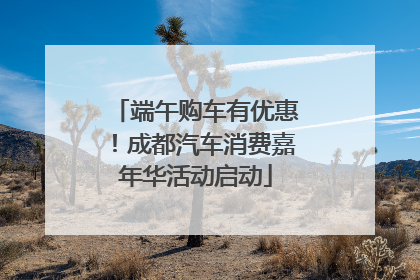 端午购车有优惠！成都汽车消费嘉年华活动启动