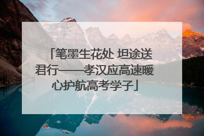 笔墨生花处 坦途送君行——孝汉应高速暖心护航高考学子