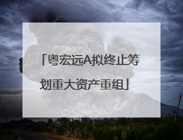 粤宏远A拟终止筹划重大资产重组