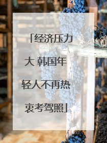 经济压力大 韩国年轻人不再热衷考驾照