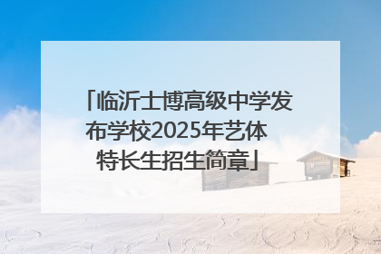 临沂士博高级中学发布学校2025年艺体特长生招生简章