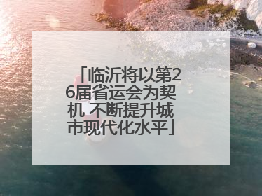 临沂将以第26届省运会为契机 不断提升城市现代化水平