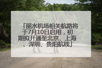 丽水机场相关航路将于7月10日启用，初期拟开通至北京、上海、深圳、贵阳航线