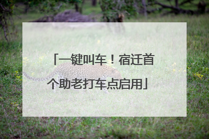 一键叫车！宿迁首个助老打车点启用