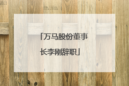 万马股份董事长李刚辞职