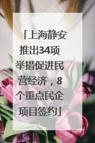 上海静安推出34项举措促进民营经济，8个重点民企项目签约