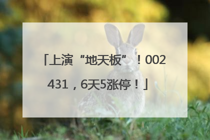 上演“地天板”！002431，6天5涨停！