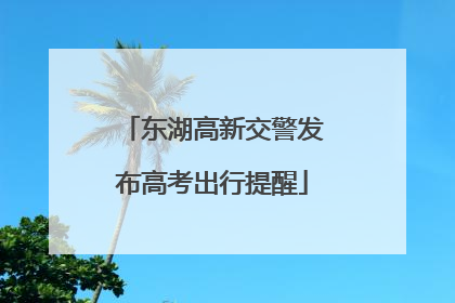 东湖高新交警发布高考出行提醒