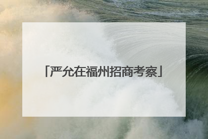 严允在福州招商考察