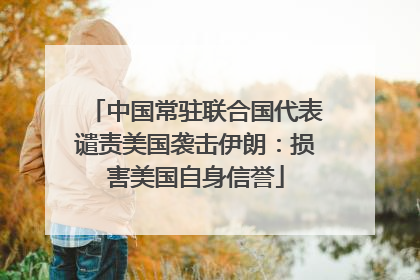 中国常驻联合国代表谴责美国袭击伊朗：损害美国自身信誉