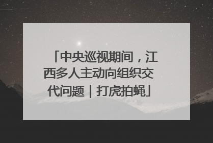 中央巡视期间，江西多人主动向组织交代问题｜打虎拍蝇