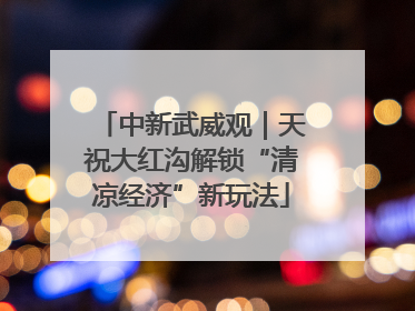 中新武威观｜天祝大红沟解锁“清凉经济”新玩法