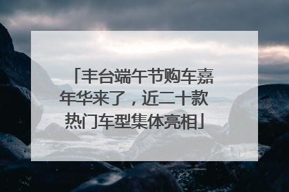 丰台端午节购车嘉年华来了，近二十款热门车型集体亮相