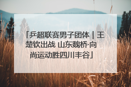 乒超联赛男子团体｜王楚钦出战 山东魏桥·向尚运动胜四川丰谷