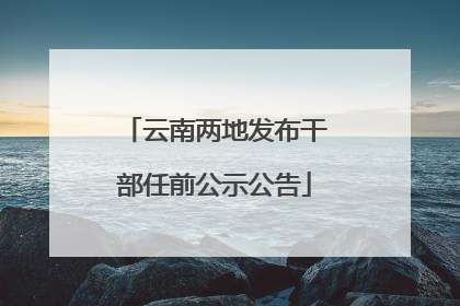 云南两地发布干部任前公示公告