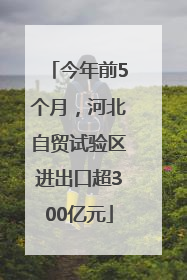 今年前5个月，河北自贸试验区进出口超300亿元