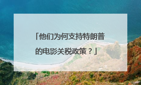 他们为何支持特朗普的电影关税政策？