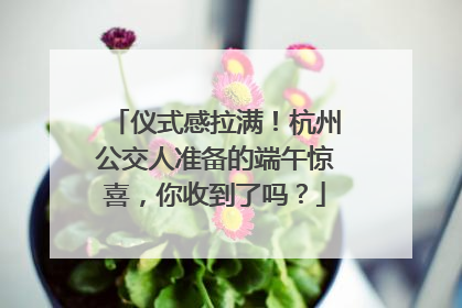 仪式感拉满！杭州公交人准备的端午惊喜，你收到了吗？