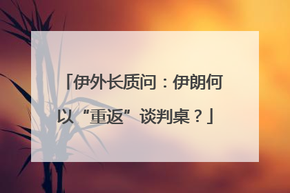 伊外长质问：伊朗何以“重返”谈判桌？