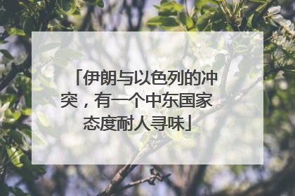 伊朗与以色列的冲突，有一个中东国家态度耐人寻味
