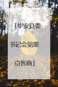 华安县委书记会见重点客商