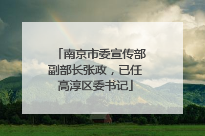 南京市委宣传部副部长张政，已任高淳区委书记