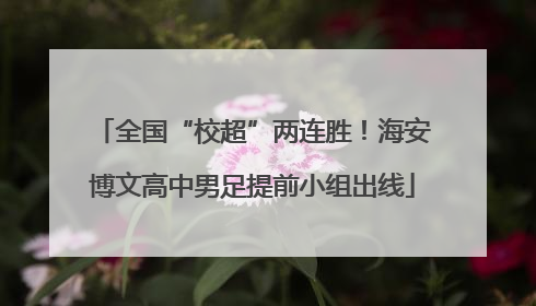 全国“校超”两连胜！海安博文高中男足提前小组出线