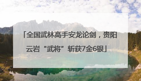 全国武林高手安龙论剑，贵阳云岩“武将”斩获7金6银