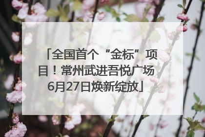 全国首个“金标”项目！常州武进吾悦广场6月27日焕新绽放