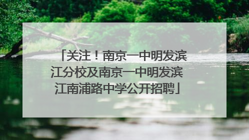 关注！南京一中明发滨江分校及南京一中明发滨江南浦路中学公开招聘