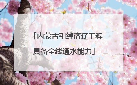 内蒙古引绰济辽工程具备全线通水能力
