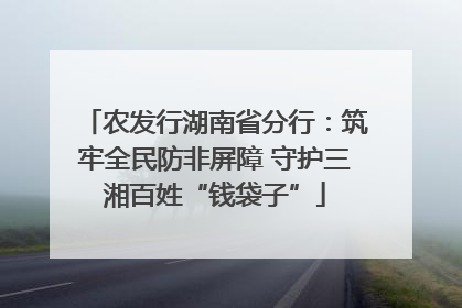 农发行湖南省分行：筑牢全民防非屏障 守护三湘百姓“钱袋子”