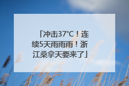 冲击37℃！连续5天雨雨雨！浙江桑拿天要来了
