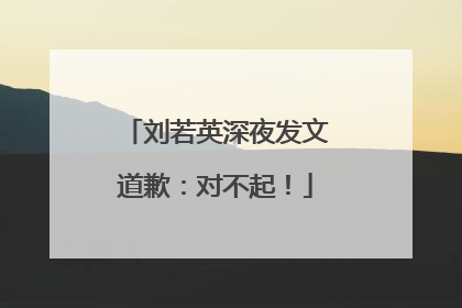 刘若英深夜发文道歉：对不起！