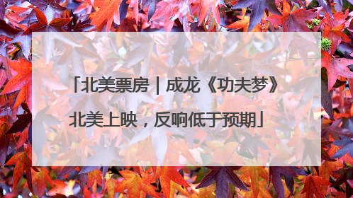 北美票房｜成龙《功夫梦》北美上映，反响低于预期